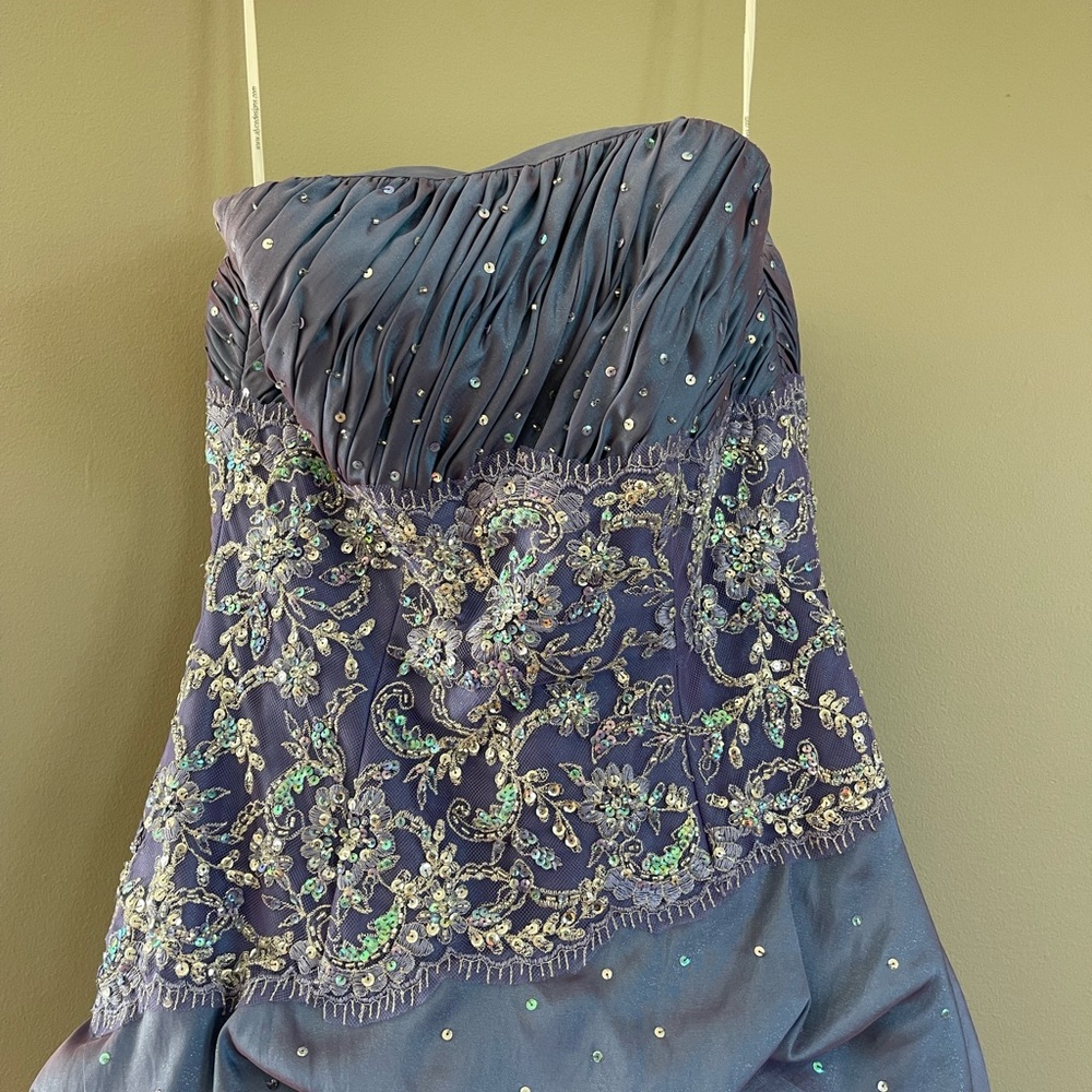 Purple Sequin Prom Dress